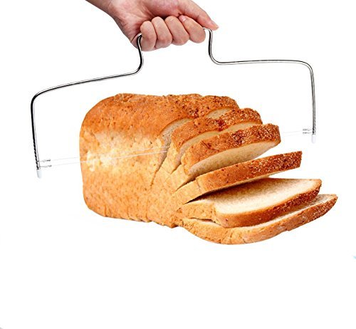 CAOLATOR Edelstahl Einstellbar Kuchen Tortenbodenteiler Tortenschneider Backutensilien – mit Zwei Stahldraht - 4