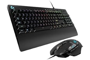 Logitech G 502 Hero - Ratón para Videojuegos de Alto Rendimiento, Sensor óptico Hero 25600 dpi + Teclado Logitech G213 Prodigy para Gaming, diseño alemán QWERTZ, Color Negro