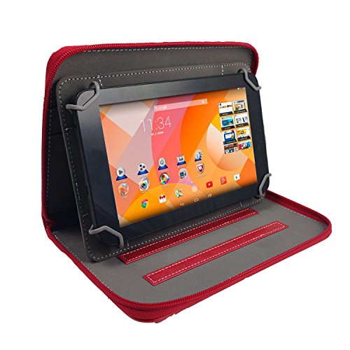 Blaupunkt Discovery 720 Multimedia-Tablet / 17,78 cm / 7.0 “ Tablet Pc Tasche mit Drehfunktion + Touch Pen – 360° 7 Zoll Reißverschluss Rot - 6