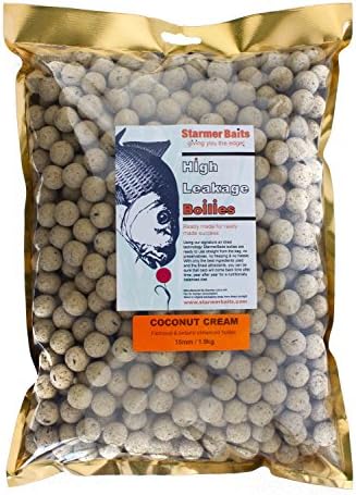 15mm Coconut cream shelf life boilies for all season carp & coarse fishing (100g-25kg)