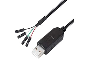 DTECH 4 Pin USB to TTL Serial 3.3V Converter Adapter Cable TX RX Signal 0.1 inch Pitch Female Socket PL2303 Prolific Chip Windows 10 8 7 XP Vista (1.8m, Black)