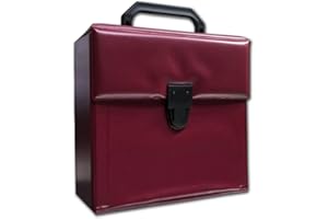 CUIDATUMUSICA Maleta Retro-Style Color Granate para Guardar 30 Discos DE Vinilo Singles 7" (LOS Discos PEQUEÑOS) / Ref.2637