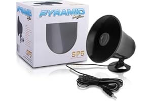 GK SOUND KIT SET PER PYRAMID SP5 1 altoparlante nero a tromba per interno ed esterno megafono 8 watt rms 15 watt max impedenza 8 ohm per locali commerciali casa, 1 pezzo