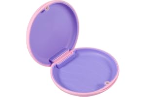 Annhua Retainer Case Slim Partial Denture Box with Magnetic Closure, Dental Retainer Box with Silicone Textured Liner, False Teeth Container for Household| Travel| Office - Pink