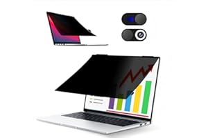 JiSiTeCai Flip 180° Privacy Screen Filter for MacBook Air 13.6 Inch (2022-2024, M2, M3) Model: A2681 A3113, Matte Anti Glare Blue Light Protector Private Security Filter for 13.6In Mac Laptop