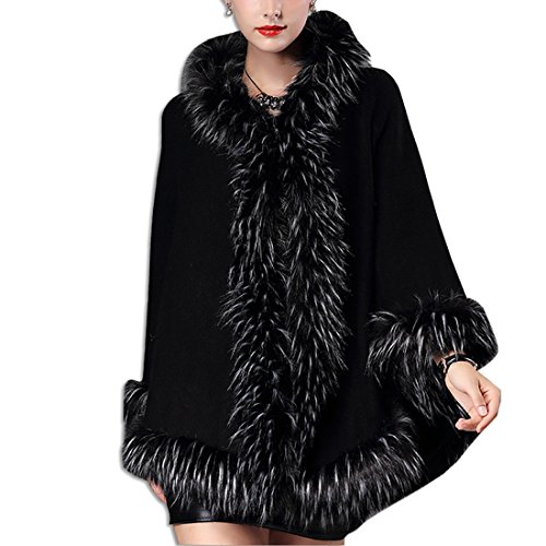 KAXIDY Women Winter Hoodies Overcoat Luxurious Faux Fur Casual Coat Shawl Jacket Plus Size