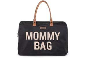 Childhome, Mommy Bag, Changing Bag, Maternity, Travel Bag, Large Capacity, Changing Mat, Adjustable Shoulder Strap, Compartmentalised, Insulated Pocket, Suitcase Pocket, Gold/black