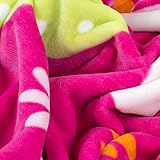 Decke Kinderdecken Schmetterlinge Pink Fuchsia Butterfly Bunt Kuscheldecke Spieldecke, Grösse:155×215 cm - 2