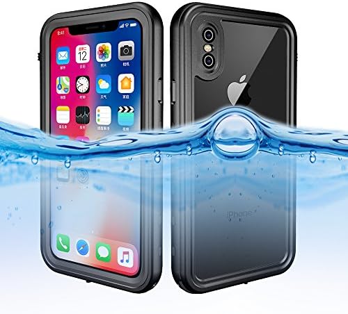 iPhone X Waterproof Case , HyFone 360 Full body IP68 Certified Waterproof Snowproof Dustproof Shockproof Wireless Charging Support Underwater with Touch Screen Protector for iPhone X / iPhone 10 5.8" - [ Black ]