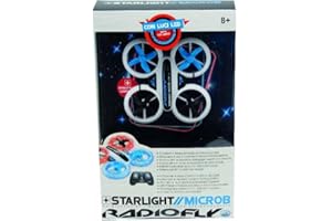 ODS - RADIOFLY, Starlight Microb//11, Quadricottero Radiocomandato per Bambini, Luci Led RGB, Cavo USB Ricarica, 8 Funzioni, 3, Dimensioni 9 cm x 9 cm x 5 cm, Età Consigliata + 8 Anni