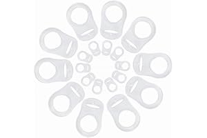 RONGLEDAI 20 Pcs Soft Silicone Adapter Ring Transparent Dummy Clip Adapter Baby Pacifier Ring Holder Clip Adapter for MAM Rings