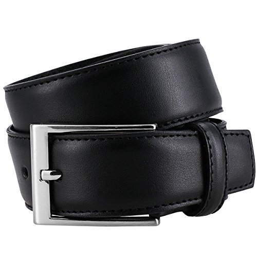 Lindenmann- cinturón de cuero hombre (391 negro, bw 100)