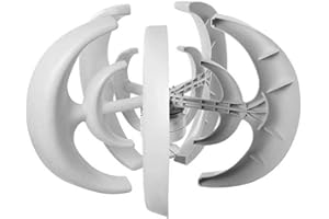 RUXMY Turbine eoliche 8000W, Kit generatore di energia eolica ASSE Verticale 12V/24V Generatore di Turbine eoliche a 5 Pale Generatore Impermeabile ad Alta Potenza