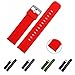 Produktbild Lamshaw Quick Release Silikon Ersatz Uhrenbänder 18mm, 20mm, 22mm und Wahl von 5 Farben (Rot, 22mm)
