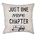 Produktbild Zcfhike 18 x 18 Inch Cotton Linen Square Throw Kissen Cases Cushion Cover, Quote Just One More Chapter with Books