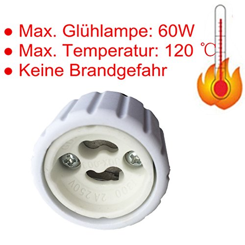 Eleidgs 6 Stück Lampensockel Adapter E27 auf GU10 für LED Lampen-Lampenfassung-Adapter Lampensockel Konverter - 3