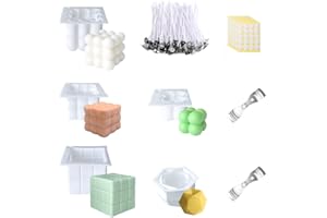 Niaciswe Moule Bougie 5 Pièces Moule en Silicone pour Bougies Moules à Bougies 3D Moules à Cubes Moules à Bougie Faits à la Main Bougie Fabrication Moule pour Décorer la Maison Savon Artisanal