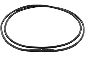 Auroris Echtleder Kette schwarz Dicke 2mm mit Tunnel-Drehverschluss aus matt-schwarzem Edelstahl