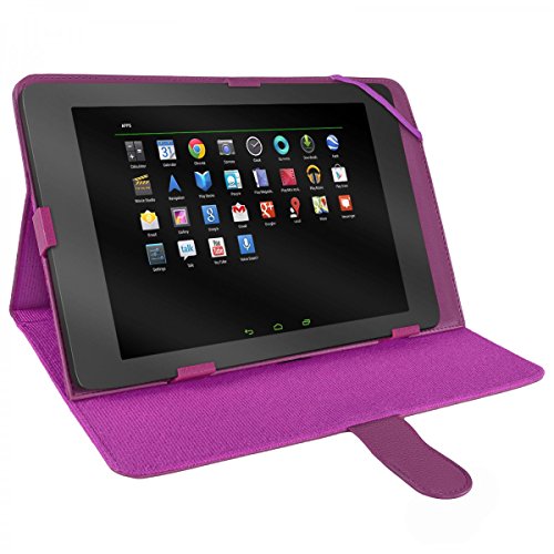 eFabrik Universal Tablet Halterung für 10 – 10.1 Zoll Tablet Tasche Hülle Schutztasche Schutzhülle Cover Case mit Aufstellfunktion Leder-Optik lila - 2