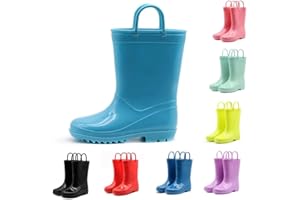 EUXTERPA Wellies for Kids, Boys Girls Wellies Waterproof Wellington Boots, Toddler Child Solid Color Boots for Outdoor Play