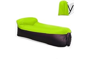 Swbburichy Hamac Gonflable Portatif Pliable avec Un Petit Sac Air Sofa Imperméable (Vert)