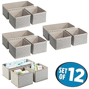 mDesign Aufbewahrungsboxen aus Stoff im 12er Set - Stoffbox in zwei
