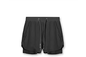 WYGWLG Męskie Spodenki 2 W 1 Trening Bieganie Trening Siłownia Krótkie Z Pętelką Na Ręcznik, Siłownia Krótkie Z Kieszenią Na Telefon Idealne Do Noszenia Na Co Dzień, Fitness, Bieganie, Trening