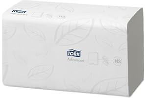 Tork Flushable Singlefold Hand Towels Advanced 290190 - H3 Advanced Folded Paper Towels for Singlefold Dispenser - Absorbent, Tear-Resistant, 2-Ply, White - 15 x 250 Sheets,11.5 x 23 centimetre