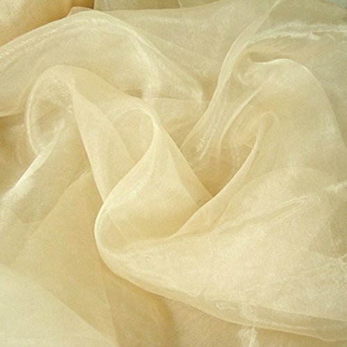 TOLKO® ORGANZA Stoff Meterware in Champagner – hauch zart und durchsichtig - 2