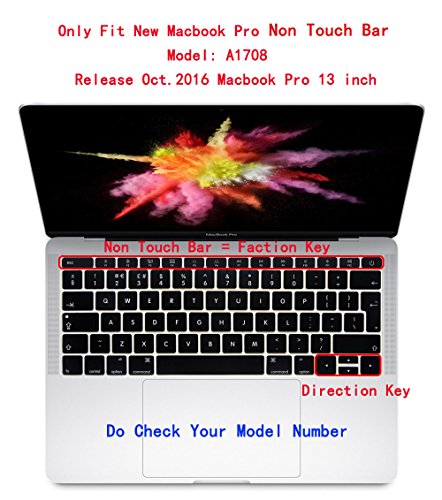 Se7enline Silikon QWERTZ Tastaturschutz (EU Deutsche Tastatur Gestaltung/Layout) für Apple MacBook 2016+ neu Pro without Multi-Touch Bar Design 13″ Zoll Model A1708, Transparent-Clear - 2