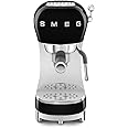Smeg ECF02BLUK Espresso Coffee Machine with Steam Wand, 1950s Retro Design,stainless steel filter holder, an anti-drip system, Black