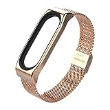 7Lucky Uhrenarmband Silikon, Mode Armbänder, Ersatzband Smart Armbanduhr Gurt Handgelenk Armband Kompatibel für Xiaomi Mi Band 3 155mm-225mm (Rose Gold)
