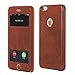 Produktbild PhoneStar iPhone 6 Plus, 6s Plus Leder Schutzhülle Flip-Cover mit Sichtfenster [simply clever special edition] - braun