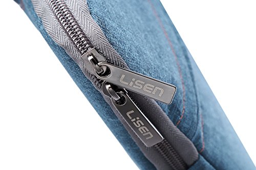 LISEN@ 13,3 Zoll wasserfeste und 360° stoßfeste Aktentaschen als Schutz für Ihren Laptop/Notebook mit Handgriff (13,3, Denim Farbe) - 4