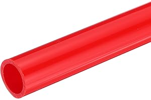 sourcing map Tube rond rigide en PVC - 16 mm x 20 mm x 330 mm x 330 mm - Rouge - Résistant aux impacts - Pour travaux manuels