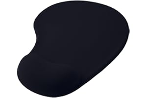 OcioDual Tappetino Mouse Poggiapolsi, Tessuto Morbido con Base in Gomma Antiscivolo, Colore Nero, Tappetino Mouse Ergonomico con Supporto in Gel, Gioco, Ufficio