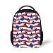 Produktbild Kids School Backpack Football,Wavy Stripes and National Sport Icons in American USA Flag Inspired Colors,Blue Red White Plain Bookbag Travel Daypack