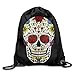 Produktbild yiyuanyuantu Sugar Skull Drawstring Backpack Beam Mouth School Travel Backpack Rucksack Shoulder Bags for Men & Women