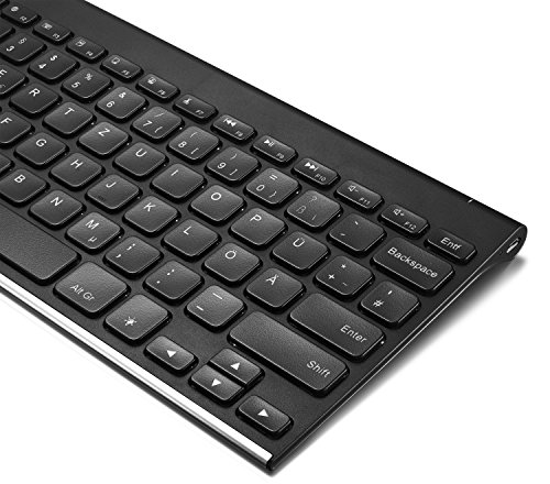 Supremery Bluetooth Tastatur Keyboard, Rückseite aus Aluminium – mit Hintergrundbeleuchtung (schnurlos) für MAC OS, Windows 10/ 8/ 7, IOS 9 / 8, Android (QWERTZ, deutsches Tastaturlayout) - 5