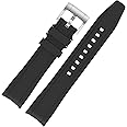 EverAct 20mm Straps for Moonswatch Watch,Curved No Gap Rubber Strap Compatible with Om X Swatch Moonswatch Speedmaster Watch