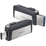 SanDisk Ultra 32 GB Dual USB Flash Drive USB 3.0 Type-C, Silver