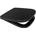 V20 Square Shape Soft Close Toilet Seat Quick Release Top or Bottom Fix 356 x 434 (Black)
