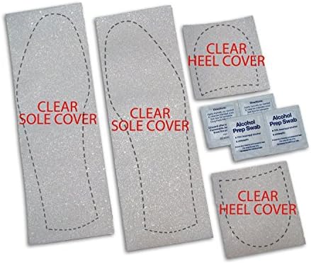 Mens Shoe Sole Bottom Cover for Dress Shoes - Anti Slip Rubberized Pads - Available in Clear Red & Black (5 pack