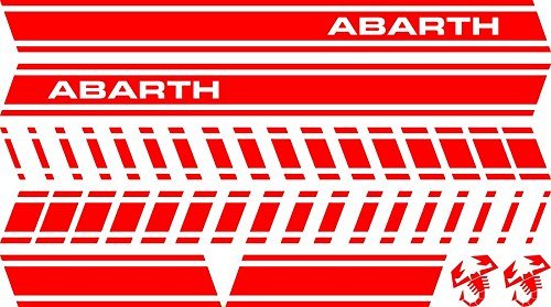 mural stickers Adesivi Laterali Strisce Sport Stripes Adesivo Laterale per 500 Turbo Abarth Tuning Adesivi Auto Decorazioni Accessori Rosso 2 Pezzi