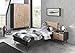 Produktbild Dreams4Home Jugendzimmer-Set 'Boste XXIV' - Set, 3-teilig, Bett (B/H/T: ca. 206 x 90 x 96), Nachtkonsole, Kleiderschrank 3-trg., modern, massiv, Kiefer, Birke, Metallfüße, Metallbeschläge, in Schwarz - geplankte Optik