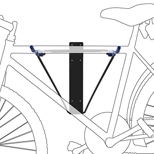 Relaxdays Fahrradhalterung, Für 2 Fahrräder, Fahrradhalter zur Wandmontage, Max. 50 kg, HBT 43,5 x 34 x 67 cm, schwarz / blau