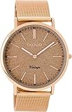 Oozoo Vintage Damenuhr Flach Metallband 40 MM Rose/Glitzer C8802