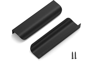 LONTAN Lot de 15 Poignée Profil Noir Poignee de Meuble Cuisine - LS7027BK128 Poignee de Meuble Cuisine Noir Poignée Meuble Noir Mat en Alliage d'Aluminium Entraxe 128mm