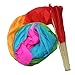 RHX New 1.8M Hand Made Belly Dance Dancing Silk Bamboo Long Fans Veils Art Colorful
