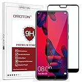Huawei P20 PRO (6.0 Pouces) Film Verre Trempé [Couvir l'écran Complèt] [Sans Bulles] OMOTON Protection- Protecteur Ecran Noir